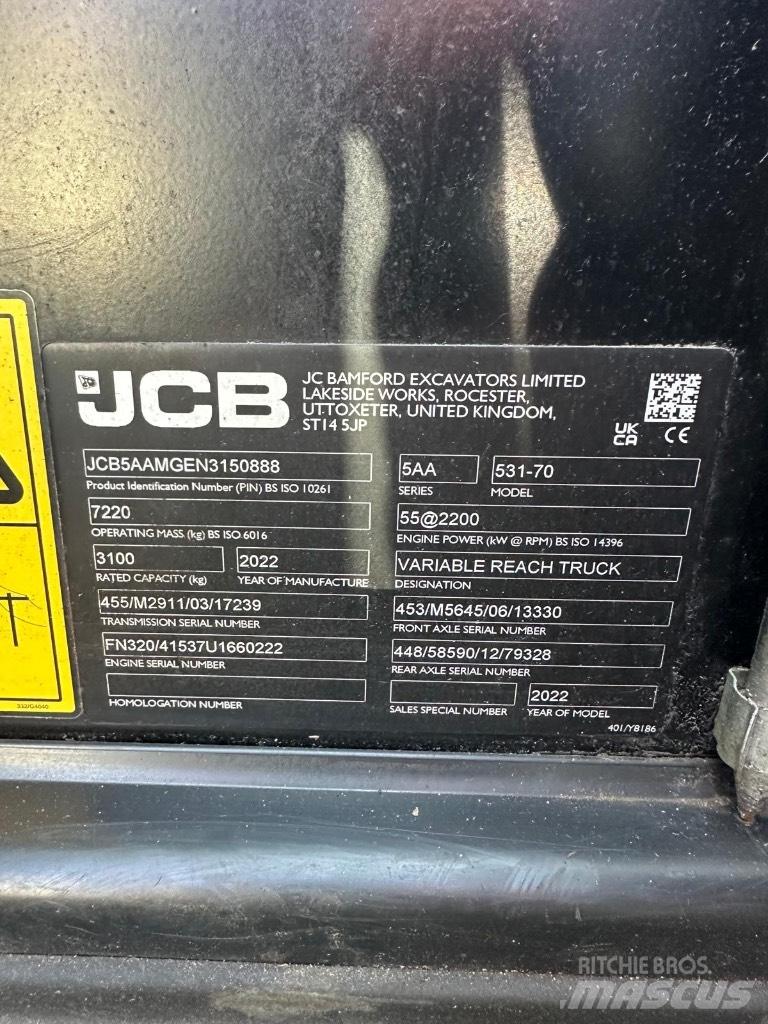 JCB 531-70 Teleskopski viličarji