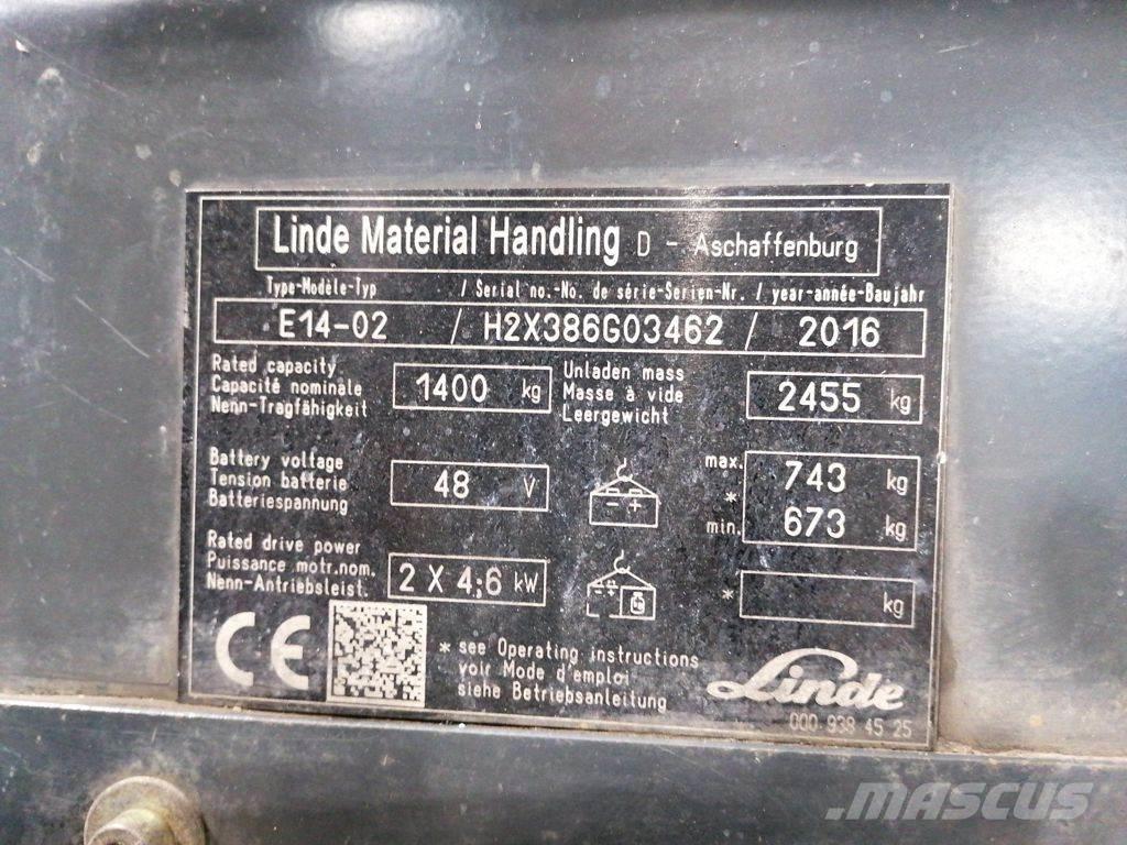 Linde E14-02 Električni viličarji