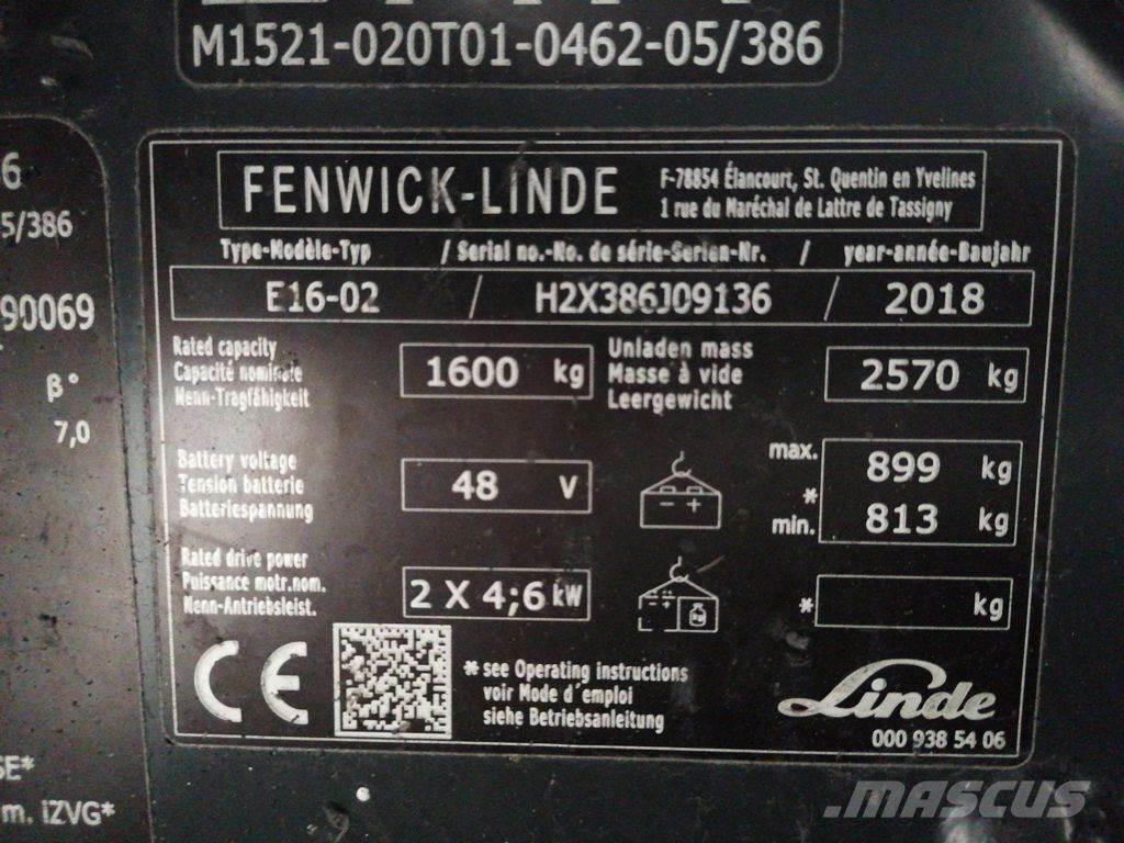 Linde E16-02 Električni viličarji