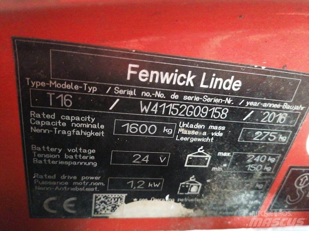 Linde T16 Električni nizko dvižni viličar