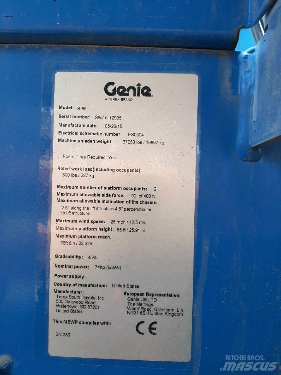 Genie S85 Teleskopske dvižne ploščadi