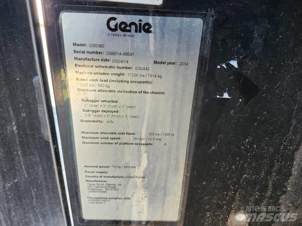 Genie GS 5390 Škarjaste dvižne ploščadi
