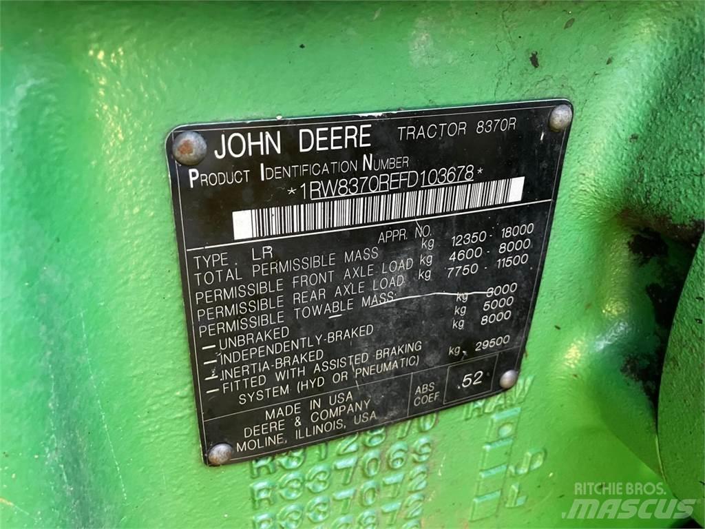 John Deere 8370R Traktorji