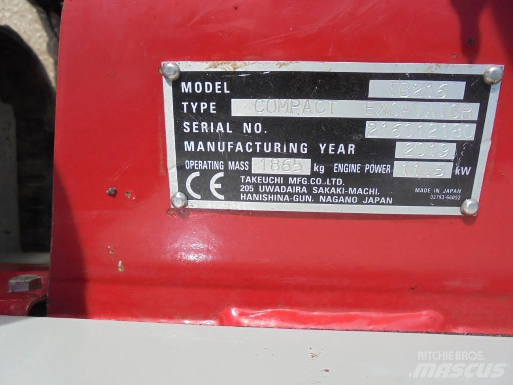 Takeuchi TB216 Mini bagri <7t