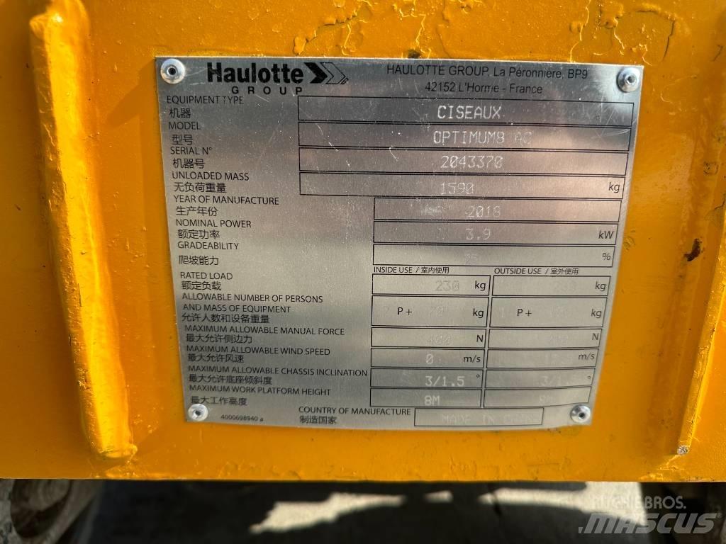 Haulotte OPTIMUM 8 Škarjaste dvižne ploščadi