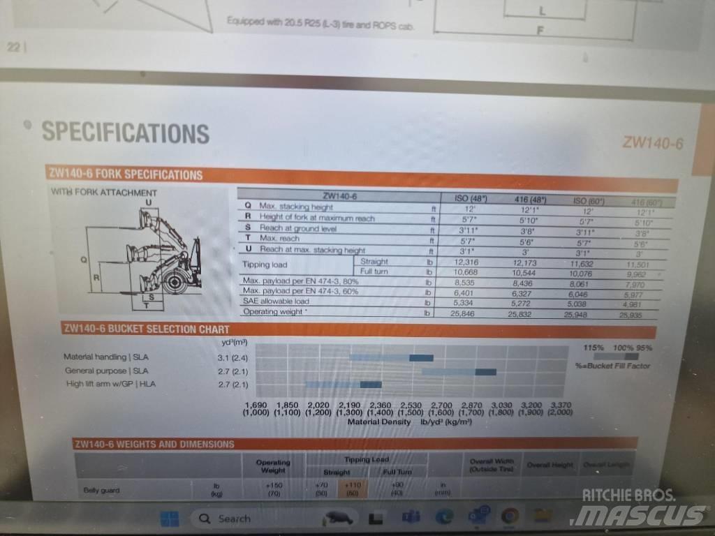 Hitachi ZW 150-6 Kolesni nakladalci