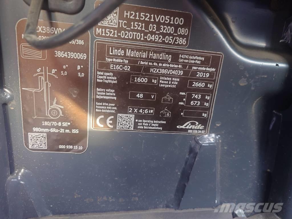 Linde E16C/386 Električni viličarji