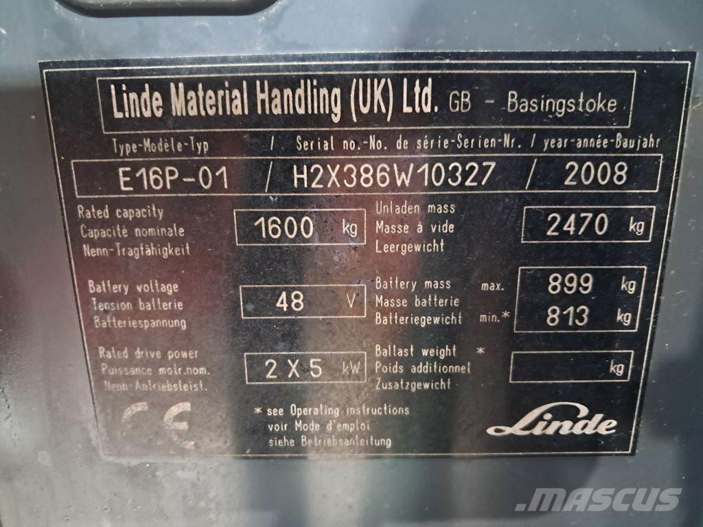 Linde E16P-01 Električni viličarji