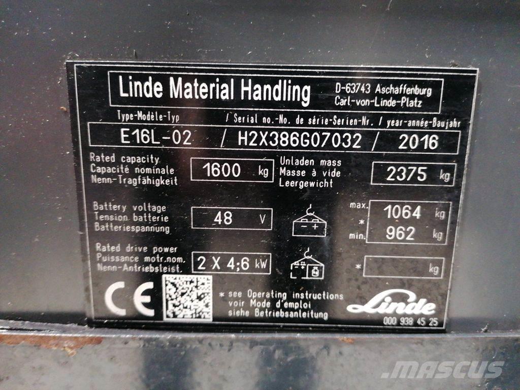 Linde E16L-02 Električni viličarji