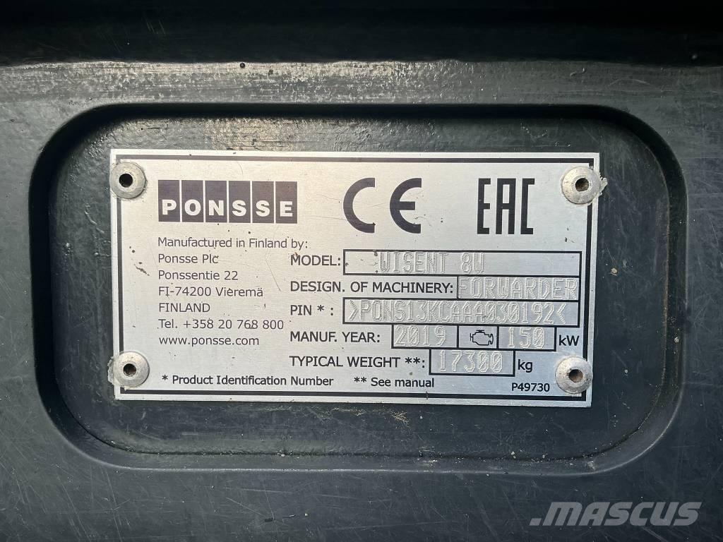 Ponsse Wisent 8W Forwarderji