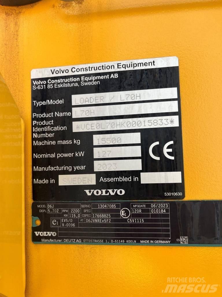 Volvo L70H Kolesni nakladalci