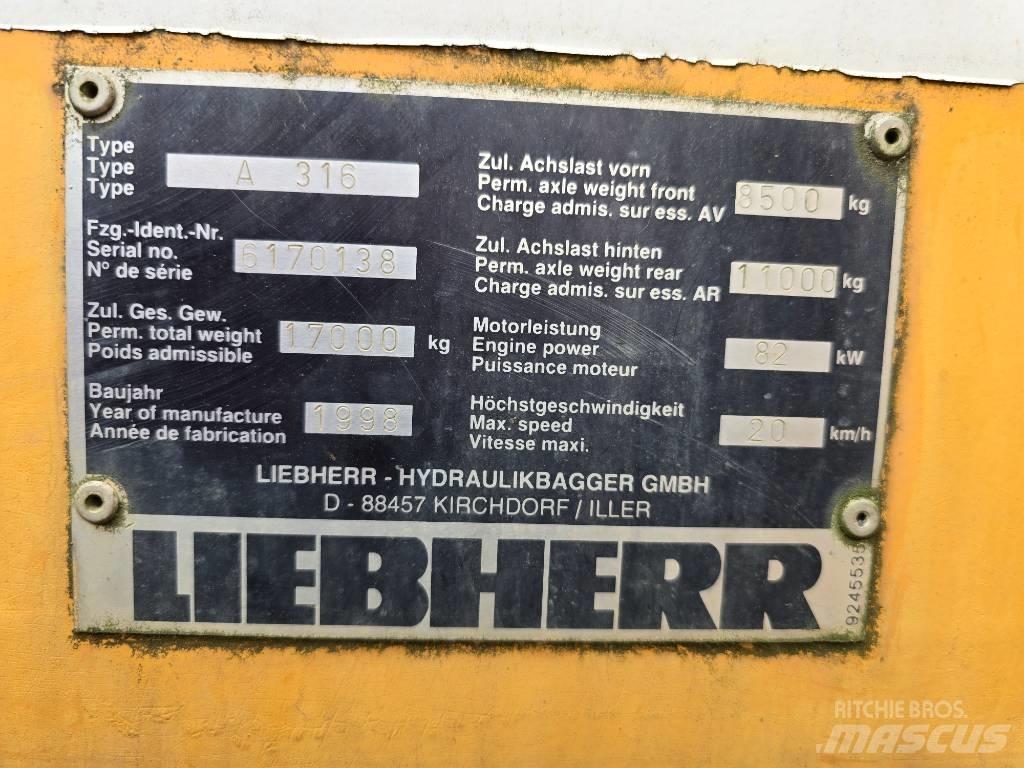 Liebherr A 316 Bagri na kolesih