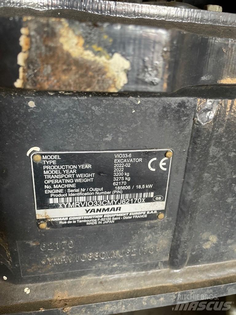 Yanmar Vio 33 Mini bagri <7t