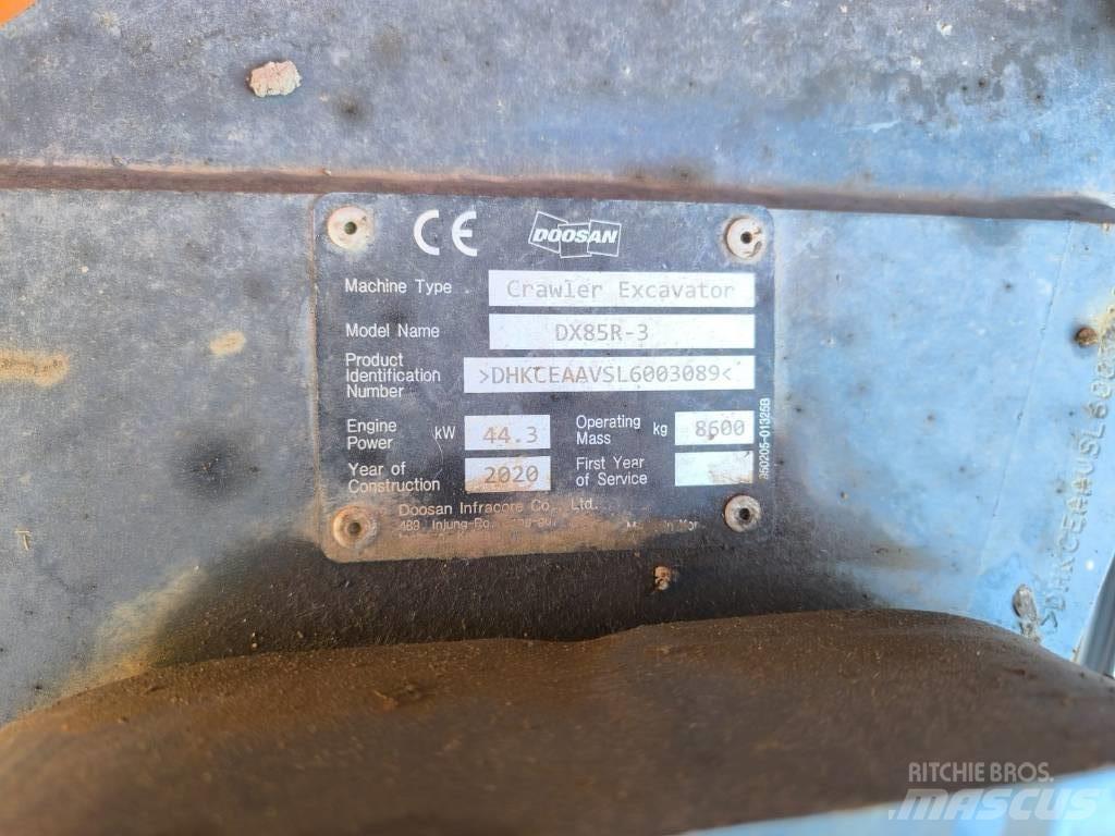 Doosan DX 85 R-3 Midi bagri 7t – 12t