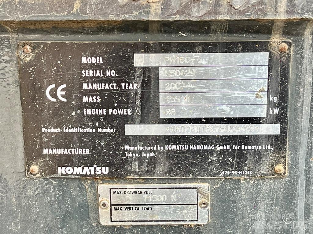 Komatsu PW 160 Bagri na kolesih