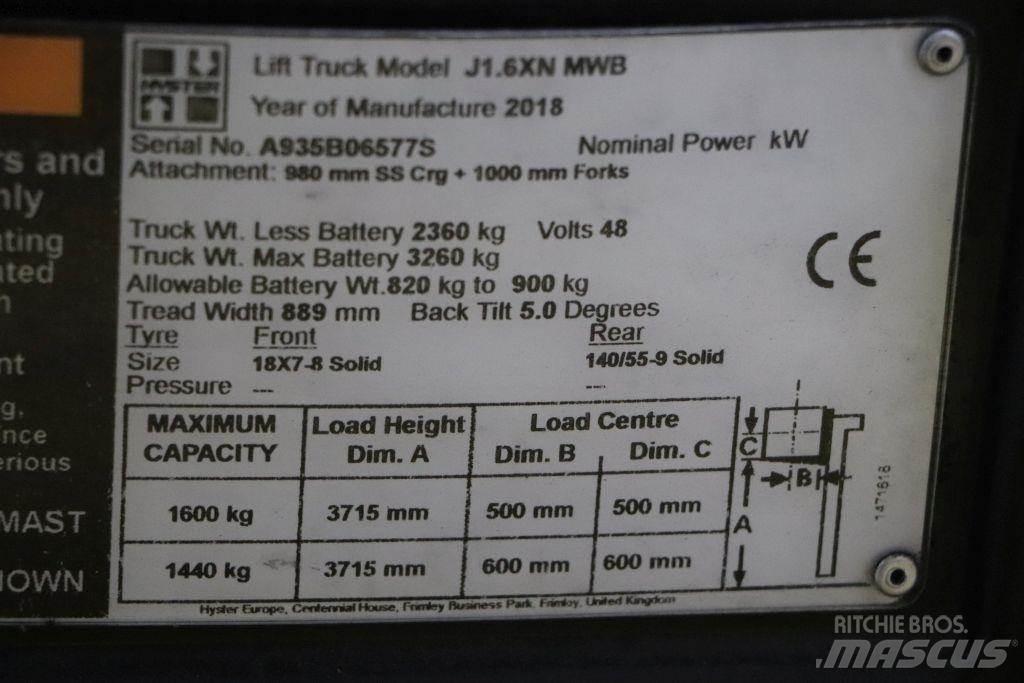 Hyster J1.6XN Električni viličarji