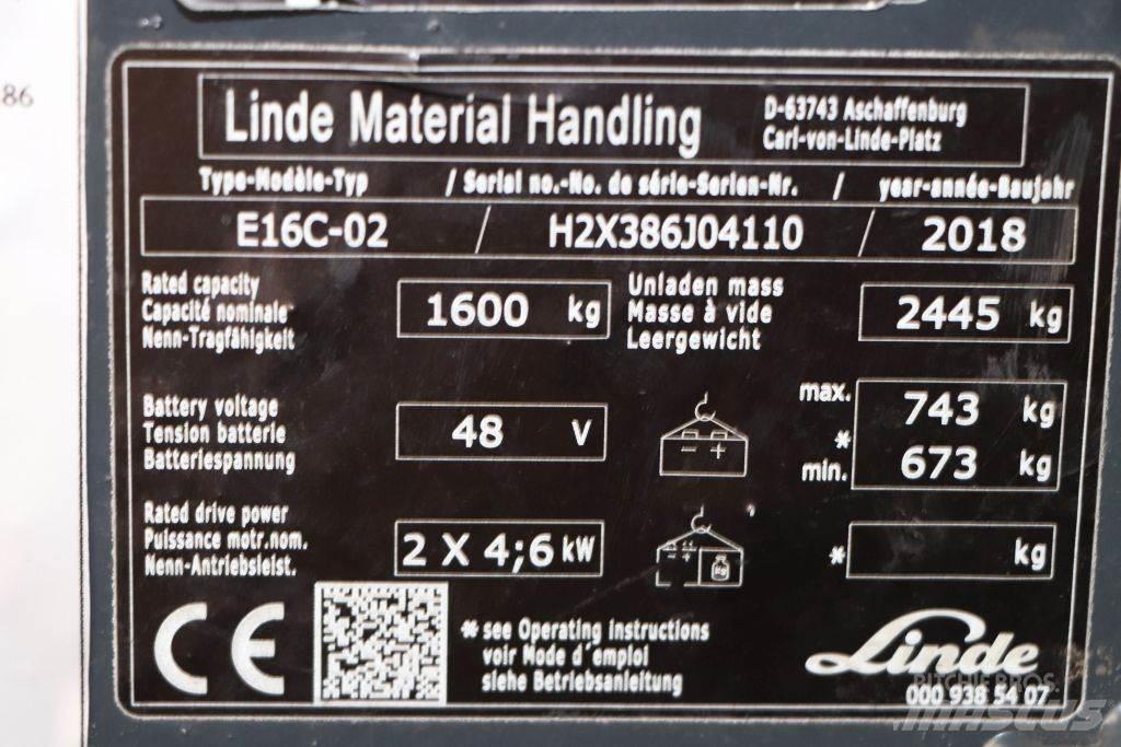 Linde E16C-02 Električni viličarji