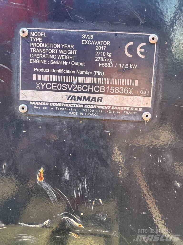 Yanmar SV 26 Mini bagri <7t