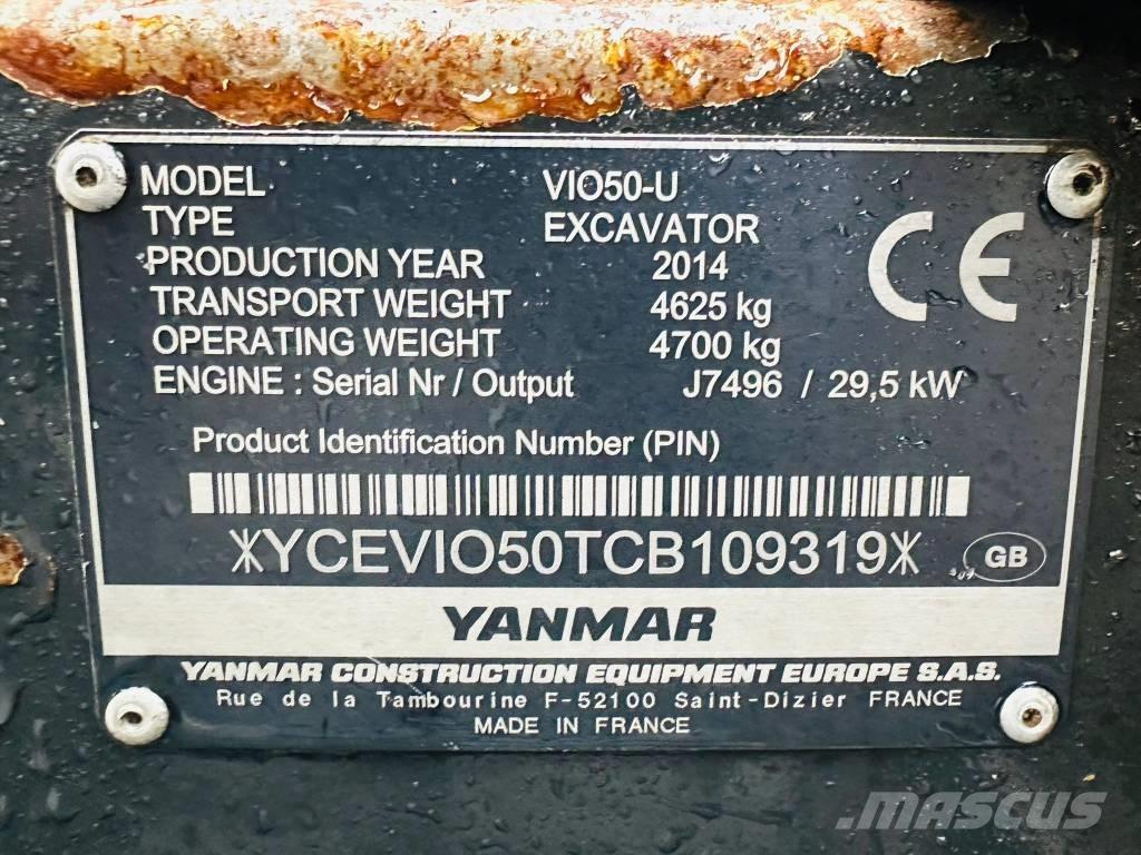 Yanmar Vio 50 U Mini bagri <7t