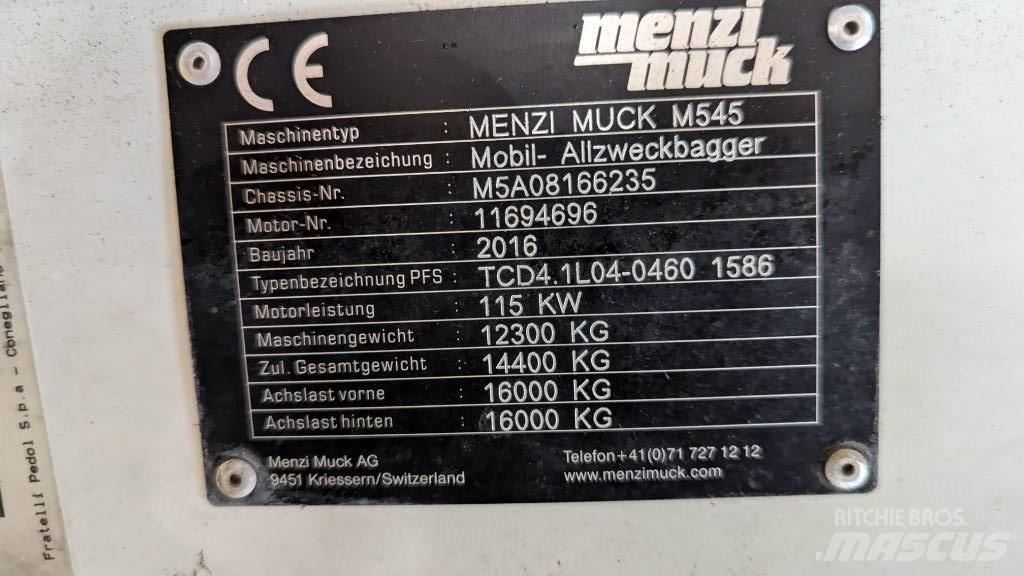 Menzi Muck M545 Bagri na kolesih