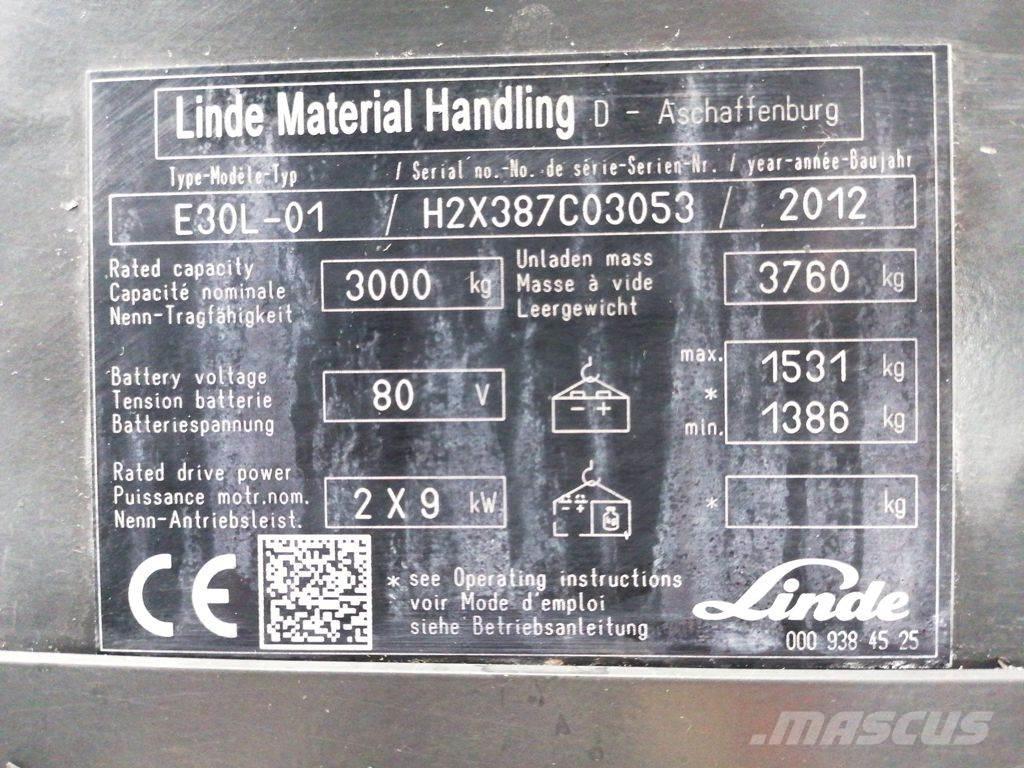 Linde E30L-01 Električni viličarji