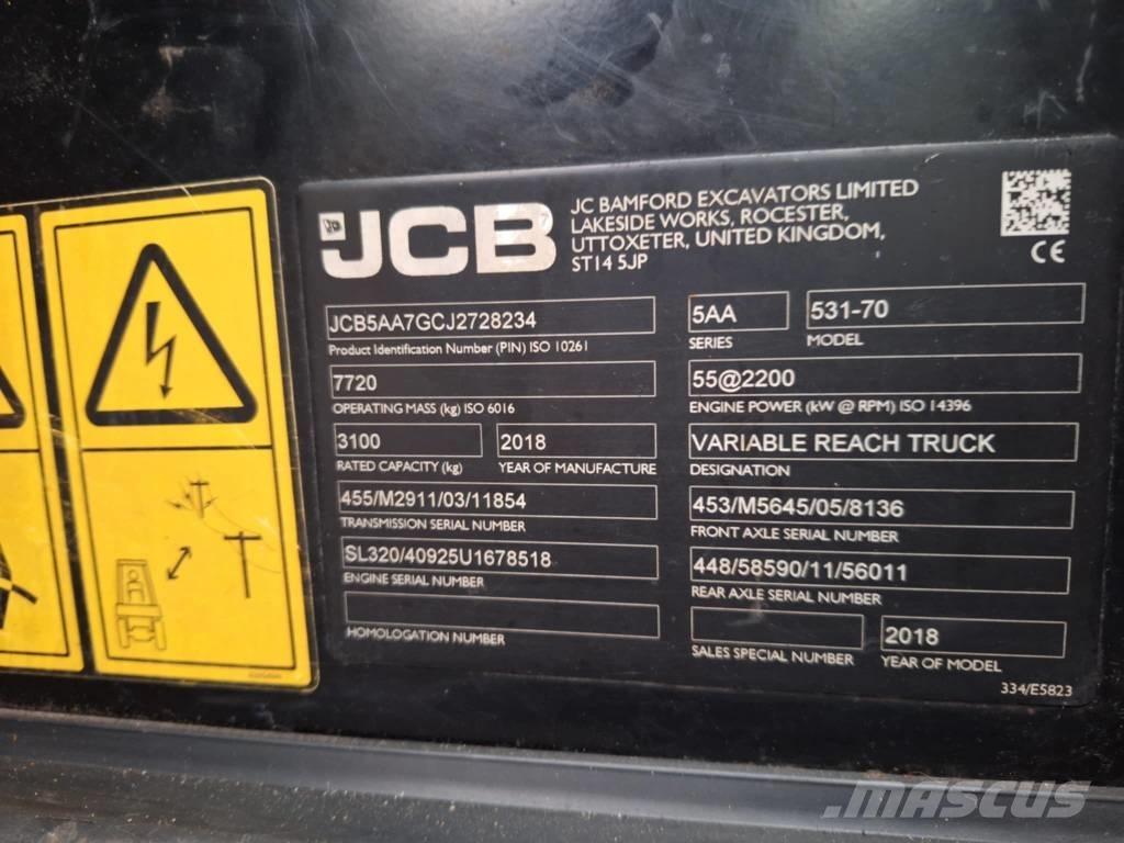 JCB 531-70 Teleskopski viličarji