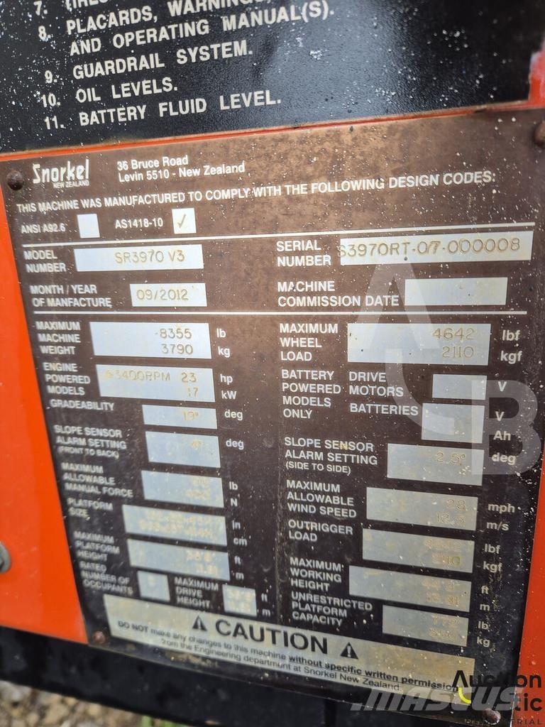 Snorkel S3970RT Škarjaste dvižne ploščadi