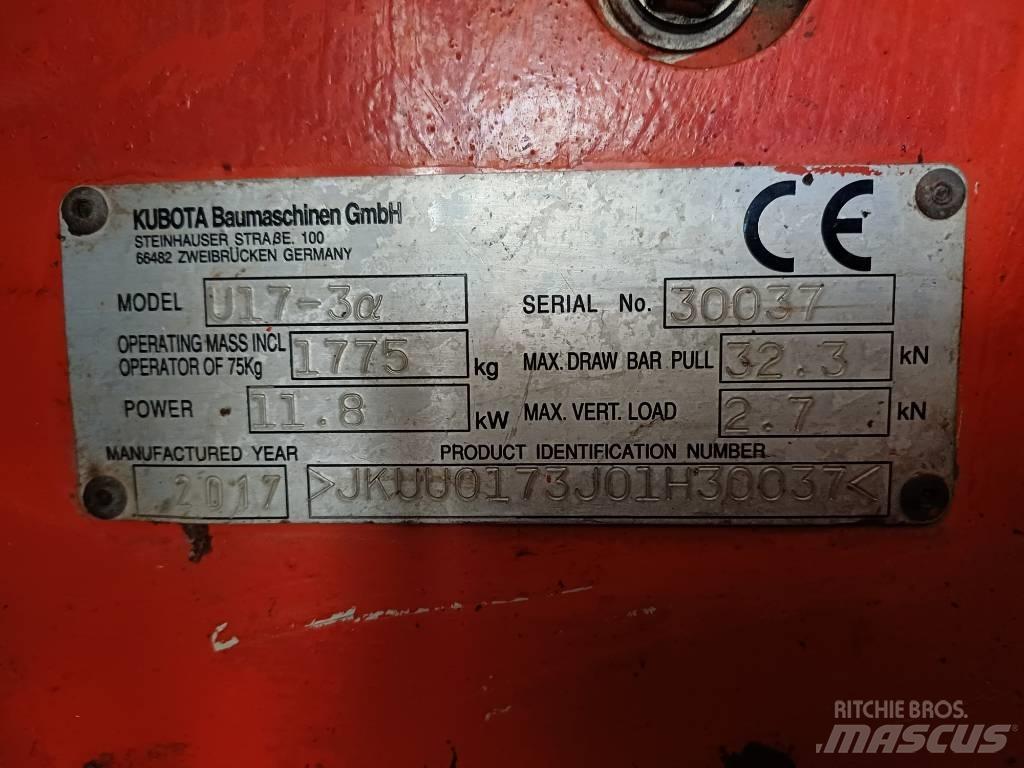Kubota U 17-3 Mini bagri <7t
