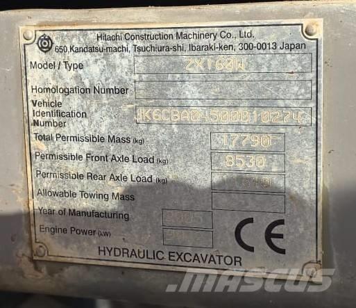 Hitachi ZX 160 W Bagri na kolesih