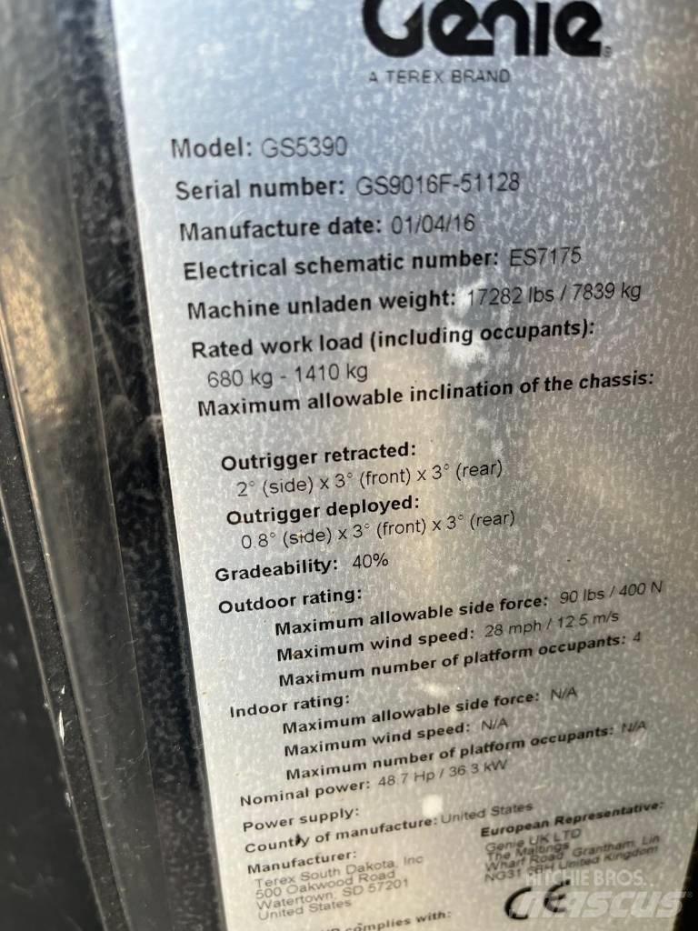 Genie GS 5390 RT Škarjaste dvižne ploščadi