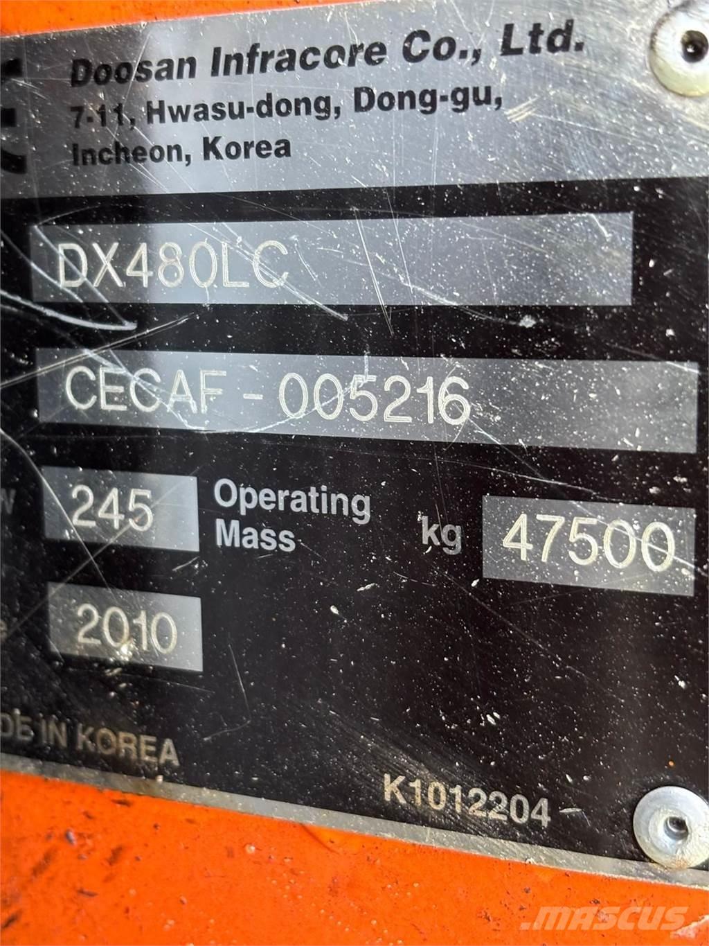 Doosan DX480LC Bagri goseničarji
