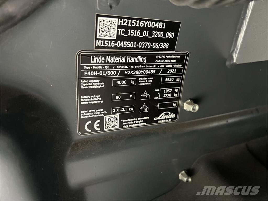 Linde E 40H-01 / 600 Električni viličarji