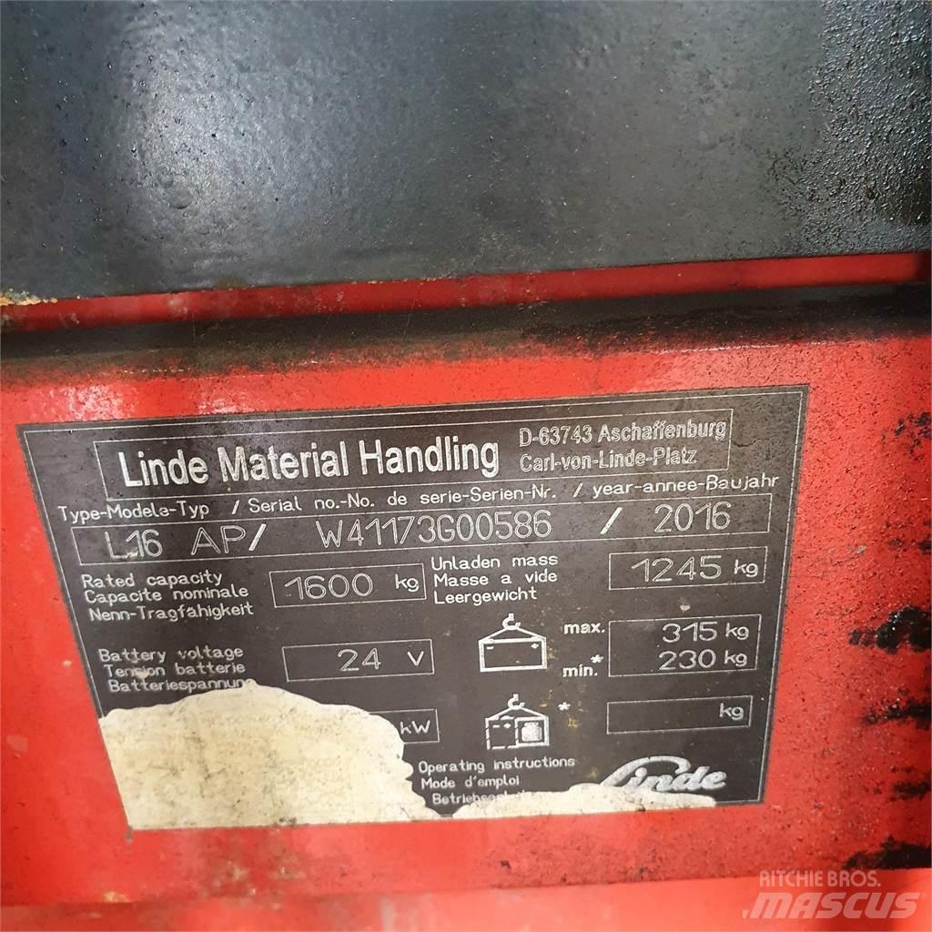 Linde L16AP Ročni električni viličar