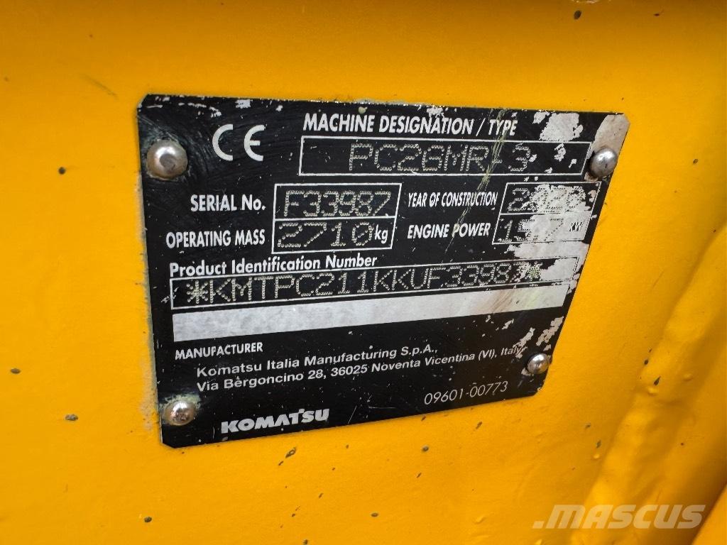 Komatsu PC 26 MR-3 Mini bagri <7t