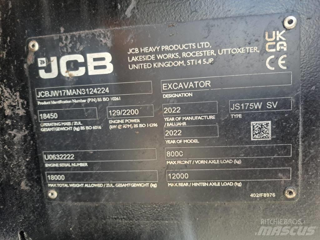 JCB JS 175 W Bagri na kolesih