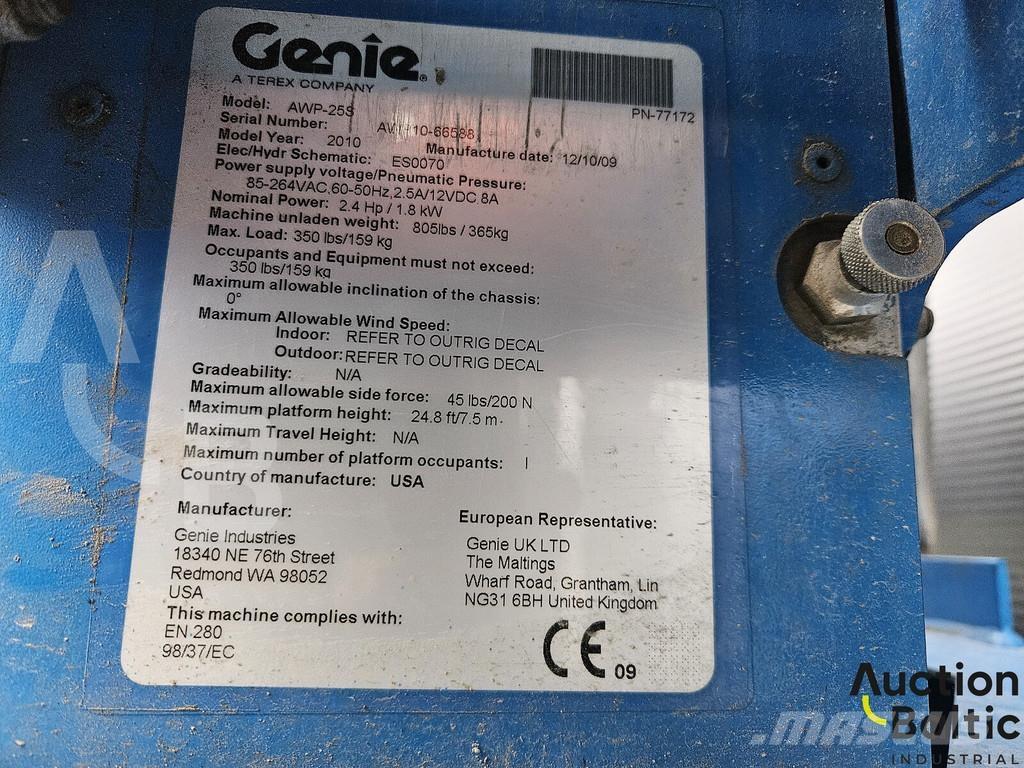Genie AWP 25 S Druga dvigala in dvižne ploščadi