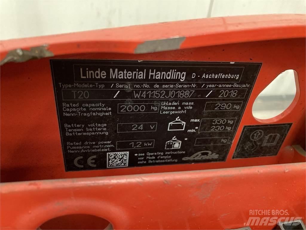 Linde T20 Električni nizko dvižni viličar