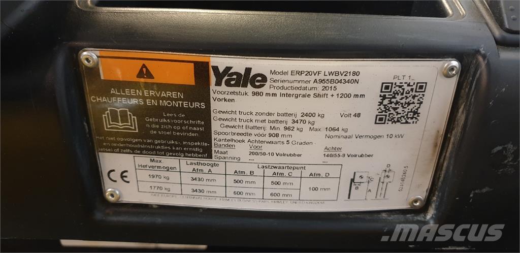 Yale ERP20VF 2014 Električni viličarji
