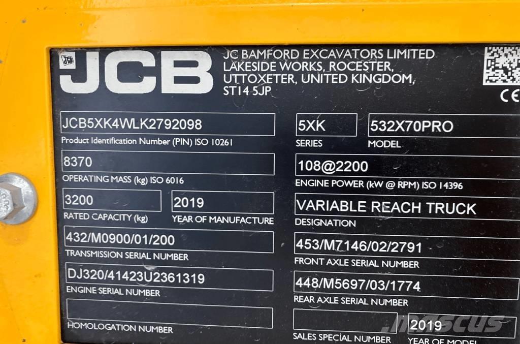 JCB 532-70 Kmetijski teleskopski nakladalci