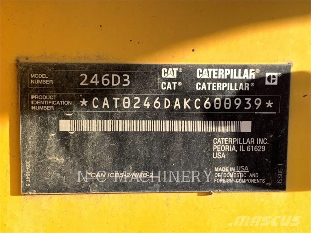 CAT 246D3 H3CB Skid steer mini nakladalci