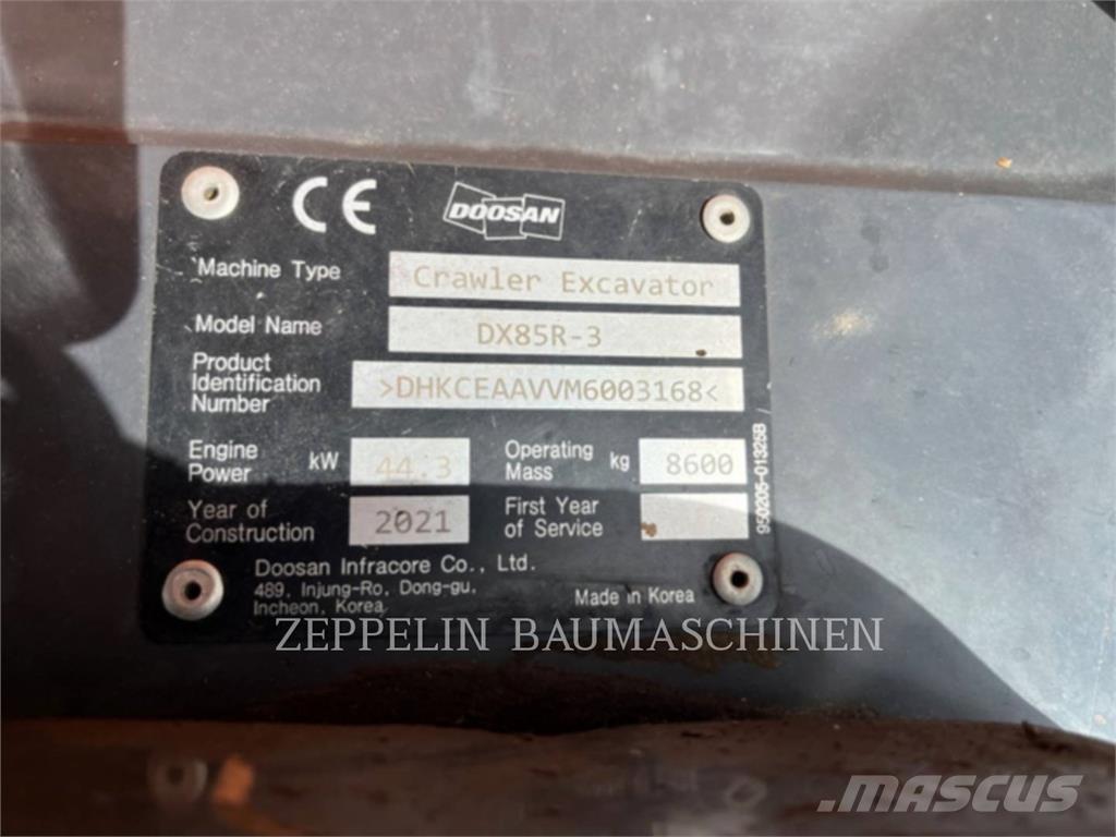 Doosan DX85R-3 Bagri goseničarji