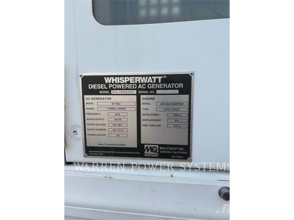 MultiQuip MQ180 T4F Drugi agregati