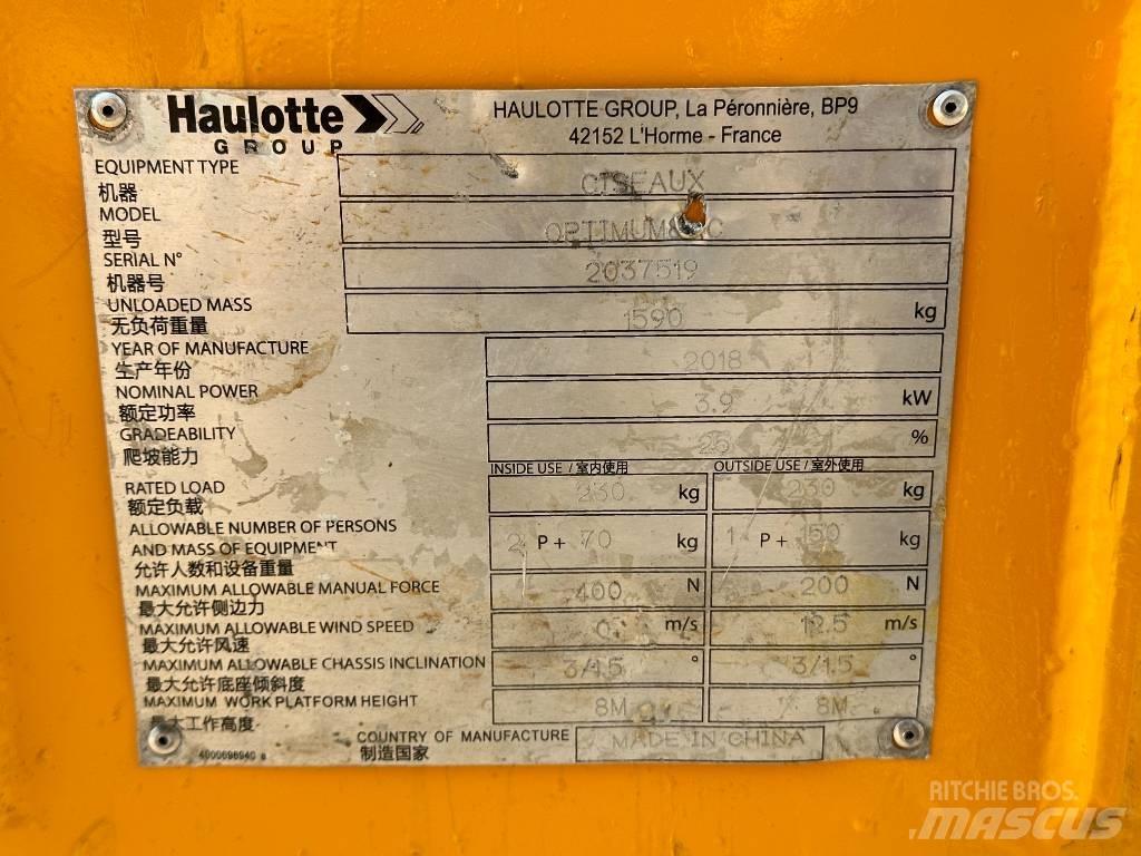 Haulotte OPTIMUM 8 Škarjaste dvižne ploščadi