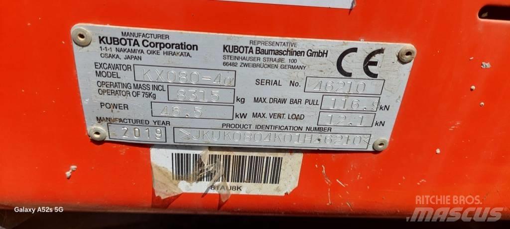Kubota KX 080-4 Midi bagri 7t – 12t
