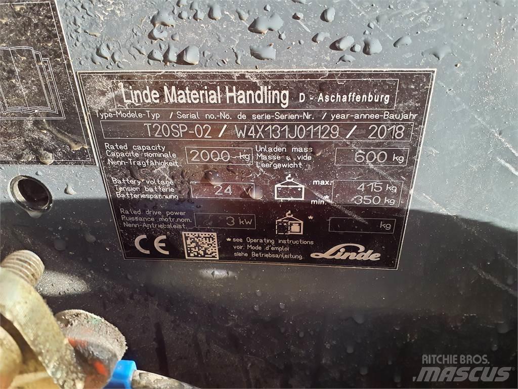 Linde T20SP kurz Električni nizko dvižni viličar