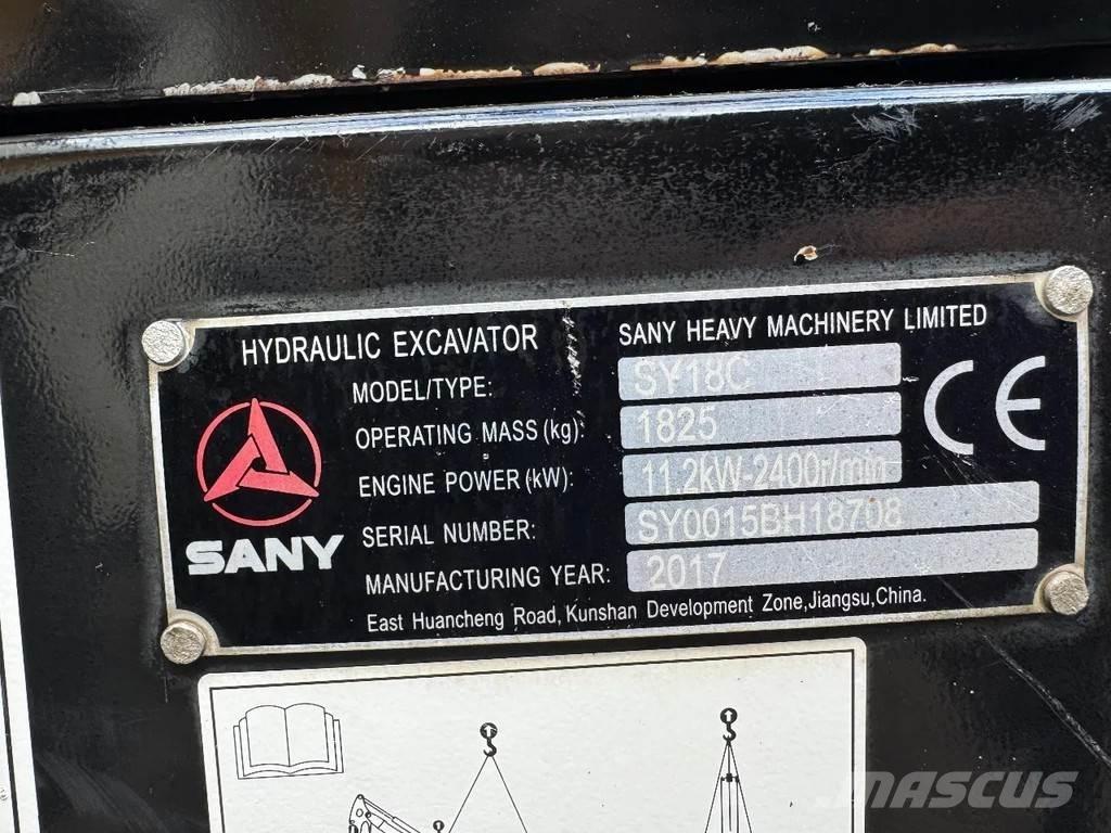 Sany SY18C Mini bagri <7t