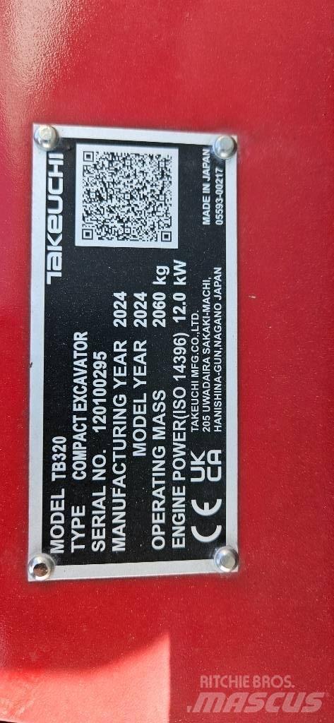 Takeuchi TB 320 Mini bagri <7t