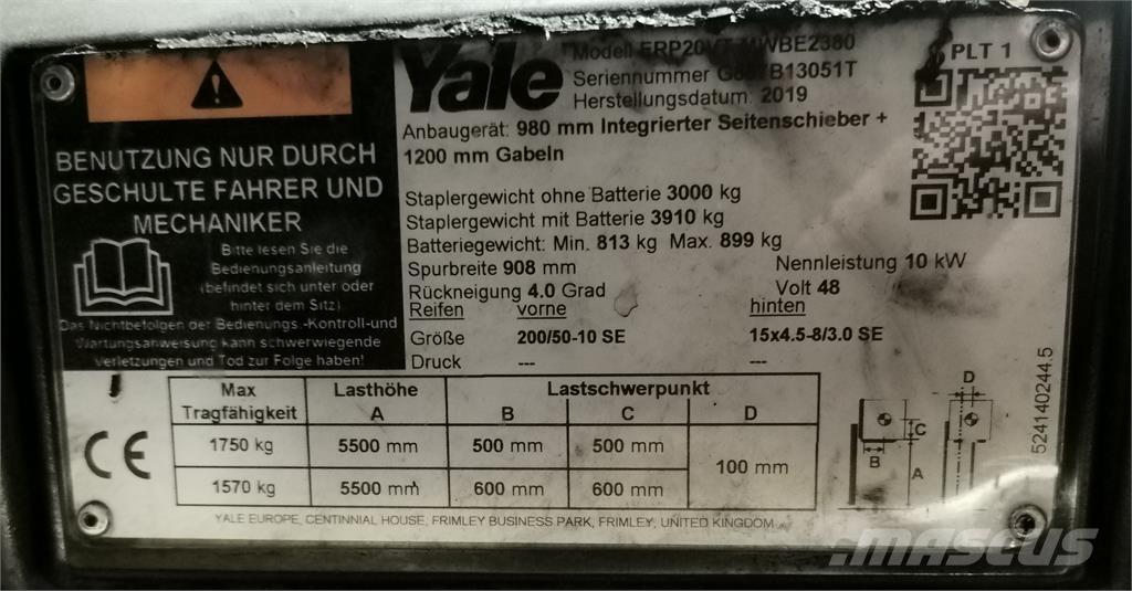 Yale ERP20VT MWB Električni viličarji