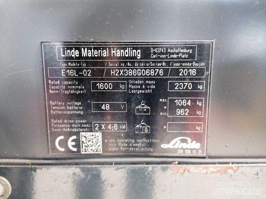 Linde E16L-02 Električni viličarji
