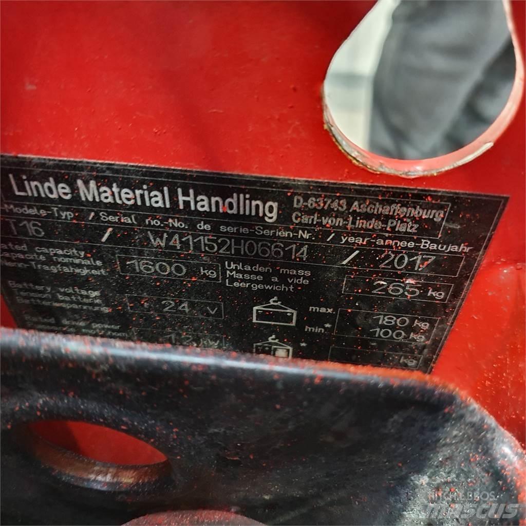 Linde T16 Električni nizko dvižni viličar